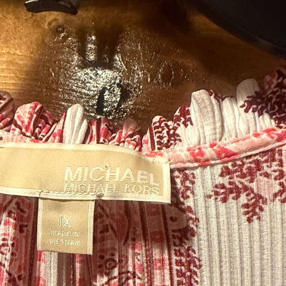 Michael Kors Pink and White Floral Midi Dress - Picture 3 of 4